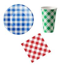 Kit 20 Convidados Pratos Copos Guardanapos Festa Junina Papel Misto