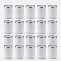 kit 20 Copo Térmica 360Ml BPA Free Tampa Deslizante Preto Branco Carro Escritório kit 20 Copo Térmica 360Ml BPA Free Tampa Deslizante Preto Branco Carro Escritório