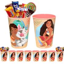 Kit 20 Copos da Moana para Festa Infantil Lembrança Decoração de Mesa