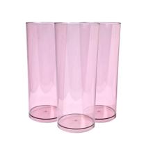 Kit 20 Copos Long Drink de Acrílico Cristal Colorido 330 ml Elegância e Resistência Para Sua Festa