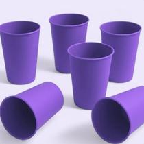 Kit 20 Copos Plástico Reutilizável 200ml Cor:Roxo