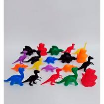 Kit 20 Dinossauro Colorido Plástico Mini Brinquedo Festa