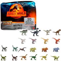 Kit 20 Dinossauros Jurassic World Mattel Mini Figuras de Ação Brinquedo Infantil Kit 20 Dinossauros Jurassic World Mattel Mini Figuras de Ação Brinquedo Infantil