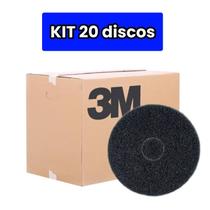kit 20 Discos Limpadores preto 300/350mm Enceradeira Scotch-brite 3m