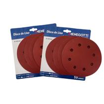 Kit 20 Discos Lixa C/ tiras autocolantes 225mm 9 Pol Grãos 120 E 150