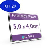 Kit 20 Display Acrilico Pro U Quadrado Exibir Etiquetas 5,0X4,0Cm - Acrilzano Az Loja