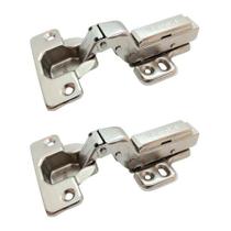 Kit 20 Dobradiça Super Curva Inox Amortecedor Click Móveis Kit 20 Dobradiça Super Curva Inox Amortecedor Click Móveis