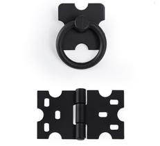 Kit 20 Dobradiças Mexicana + 30 Puxadores Argola Preto Kit 20 Dobradiças Mexicana + 30 Puxadores Argola Preto