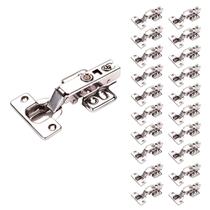 Kit 20 Dobradiças Reta 35mm Amortecedor Porta Armário Calço Fixo - Openfield Kit 20 Dobradiças Reta 35mm Amortecedor Porta Armário Calço Fixo - Openfield