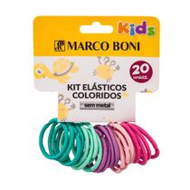 Kit 20 Elásticos Coloridos Para Cabelo Sem Metal Marco Boni