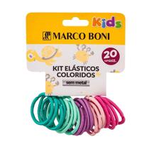 Kit 20 Elásticos Coloridos Para Cabelo Sem Metal Marco Boni