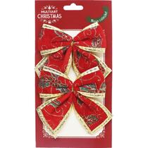 Kit 20 Enfeite Laços Natalino Vermelho Árvore Natal De 12cm Kit 20 Enfeite Laços Natalino Vermelho Árvore Natal De 12cm
