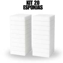 Kit 20 Esponjas Mágica Branca Melanina Tira Manchas Riscos Mutliuso