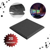 Kit 20 Espuma Acústica Lisa Isolamento Total de Qualidade