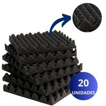 Kit 20 Espumas Acústica Formato Caixa De Ovo Absorver Ruídos