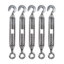 Kit 20 Esticador Cabo de Aço C/ Gancho e Olhal em Aço 1/2