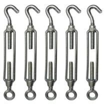 Kit 20 Esticador Cabo de Aço C/ Gancho e Olhal em Aço 1/4