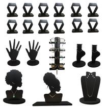 Kit 20 Expositores Bustos Joias Oculos Anel Colar Tornozeleira Lojista