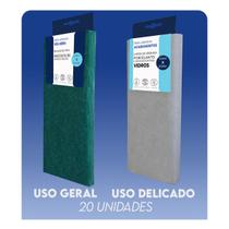 Kit 20 Fibra De Limpeza Verde Buchas Esponjas Uso Geral
