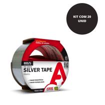 Kit 20 fitas silver tape prata 800 45mmx5m adere