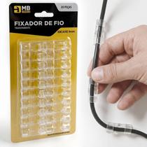 Kit 20 Fixador De Fios Cabos Adesivo Suporte Organizador Mesa Parede 9mm Formato Clip Transparente Kit 20 Fixador De Fios Cabos Adesivo Suporte Organizador Mesa Parede 9mm Formato Clip Transparente