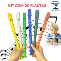 Kit 20 Flauta Brinquedo Infantil Plastico Kit Festa Prenda Lembrancinha