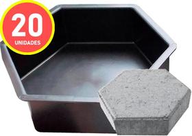 Kit 20 Formas Plástica Sextavada Lisa 08cm - 25x25x08