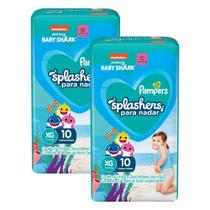 Kit 20 Fraldas Pampers para Água Splashers Baby Shark G-XG Kit 20 Fraldas Pampers para Água Splashers Baby Shark G-XG