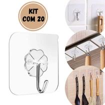 Kit 20 Ganchos Adesivos Organizador Sem Furos Suporte Parede Kit 20 Ganchos Adesivos Organizador Sem Furos Suporte Parede
