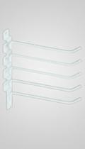Kit 20 Ganchos Painel Canaletado Branco 20cm Metal Kit 20 Ganchos Painel Canaletado Branco 20cm Metal