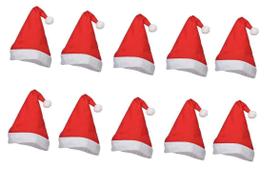 Kit 20 Gorros Papai Noel Em Feltro Com Pom Pom