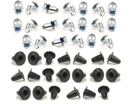 Kit 20 Grampos Metal Revestimento + 20 Chupetas Borracha Forro Porta Fusca