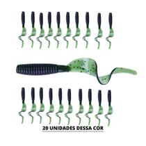 Kit 20 Grub Silicone Soft Isca Artificial Com Cheiro 5,5cm Várias Cores Para Pesca Traíra Black Bass Tucunaré
