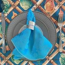 Kit 20 Guardanapo em Jacquard Azul Turquesa 40x40cm - Atacado