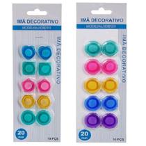 Kit 20 Imã Coloridos Para Geladeira para Fotos e Recados