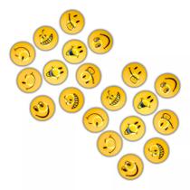 Kit 20 Imãs Emojis 2cm magnético animado geladeira lousa quadro mural alta fixação escolas empresa