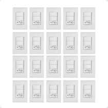 Kit 20 Interruptor Duplo + Tomada 10A 4X2 Liz Tramontina