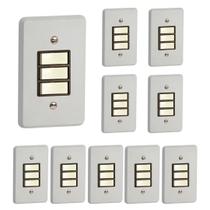Kit 20 Interruptor Simples Horizontal 10a/250v Cinza Pial