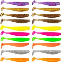 Kit 20 Isca Artificial Soft Shad 6cm ou 9cm Silicone Macia Para Pesca de Tucunaré Robalo Traíra