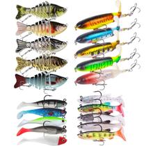 Kit 20 iscas Artificiais Hélice, 6 sessões, soft shad
