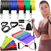 Kit 20 Itens Treino Elástico Extensor Faixa Thera Band Ioga