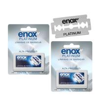 Kit 20 Lâminas de Barbear Alta Precisão Fio Duplo Aço Inox Enox Platinum Kit 20 Lâminas de Barbear Alta Precisão Fio Duplo Aço Inox Enox Platinum