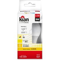 Kit 20 Lâmpadas Kian Led Classic 9w Morna 3000k A60 E27