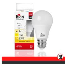 Kit 20 Lâmpadas Led Bulbo 15w 3000k E-27 Bivolt 10061 Kian