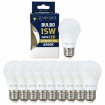 Kit 20 Lâmpadas Led Bulbo 15w E27 Branco Frio Inmetro Luminarte
