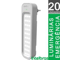 Kit 20 Lâmpadas Luminárias De Emergência 30 Leds 1w Recarregável Bivolt - Intelbras LEA 150 - Instalação Fácil, Até 40m2