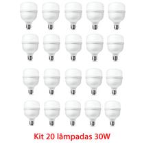kit 20 Lâmpadas Super Bulbo Alta Potência LED 30W Branco Frio