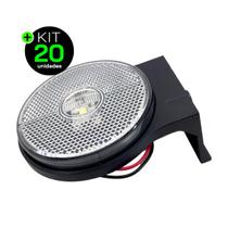 Kit 20 Lanternas Lateral Carreta LED Cristal 65mm com Suporte com Fio 12V 24V Kit 20 Lanternas Lateral Carreta LED Cristal 65mm com Suporte com Fio 12V 24V