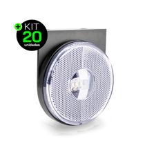Kit 20 Lanternas Lateral Carreta LED Cristal 85mm com Suporte com Fio 12V 24V Kit 20 Lanternas Lateral Carreta LED Cristal 85mm com Suporte com Fio 12V 24V