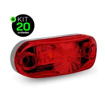 Kit 20 Lanternas Lateral Carreta Vermelha LED 12V 24V